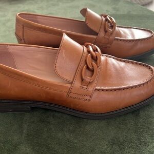 Cole Haan Geneva Chain Tan Loafers